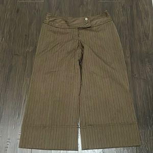 Brown pinstripe capris. Size 3